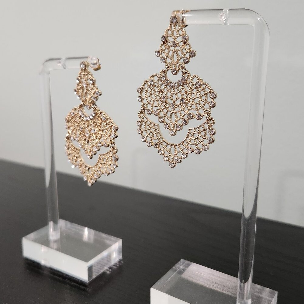 Gold and Crystal Chandelier Earrings